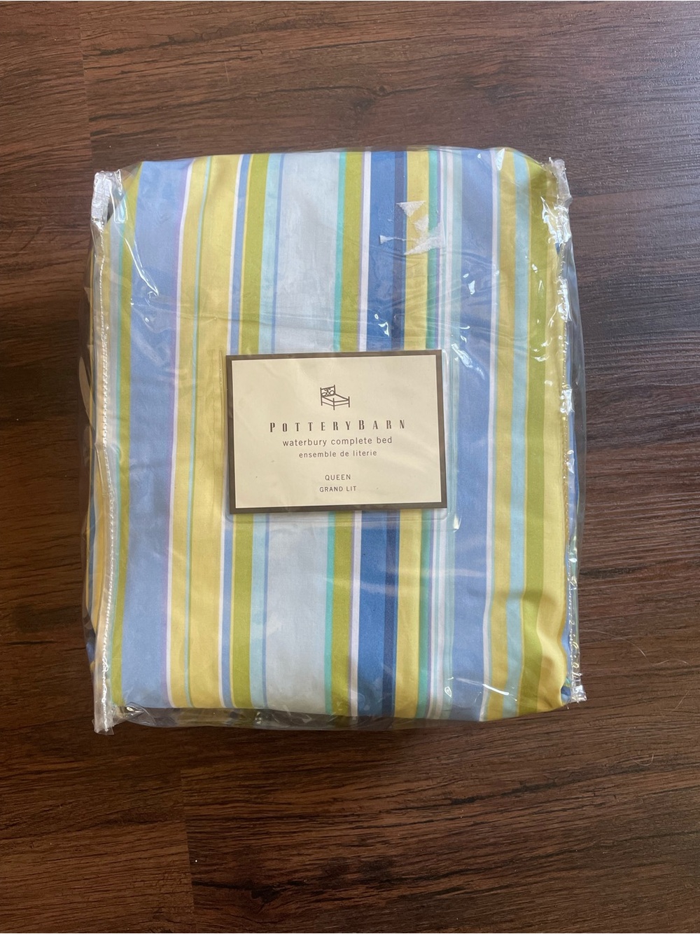 Pottery Barn READ Waterbury Stripe Duvet Cover W/2 Pillow Cases Queen Grand Lit